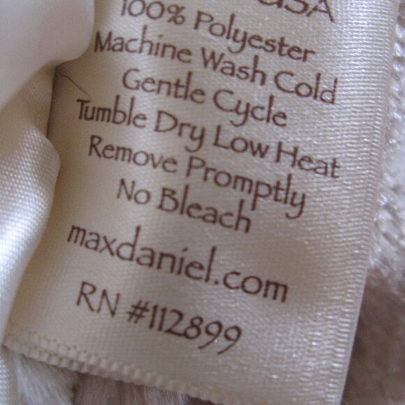 Max Daniel Baby Blanket Plush Brown Cream Snow Lynx Print Satin Ruffle USA MADE - Picture 7 of 7